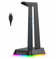 Подставка для наушников черная Oni Black c RGB подсветкой
