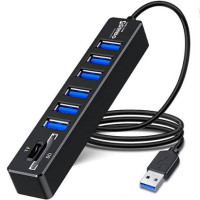USB-концентратор Переходник (HUB 6-in-1 + 2 Card Reader, 80 см)