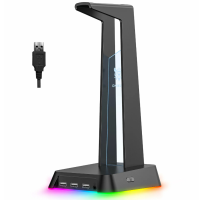 Подставка для наушников черная Oni Black c RGB подсветкой