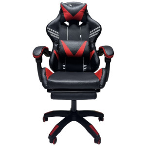 Компьютерное игровое кресло с подножкой из эко кожы